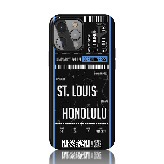 Boarding Pass Black and Blue Phone Case - Two Cities
